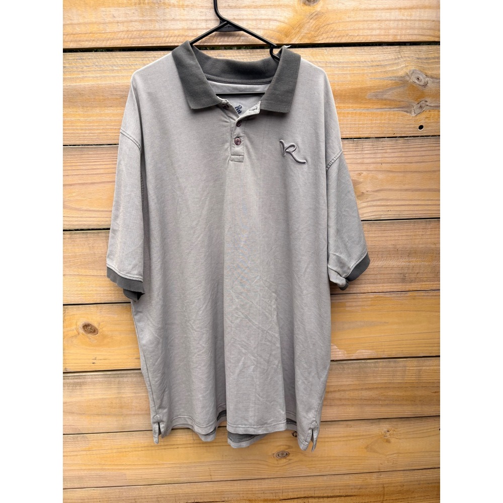 Rocawear Classic Mens 3XB Grey Pique Polo Shirt Short Sleeve Embroidered Logo